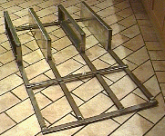 Front view of chassis with axle brackets bolted on