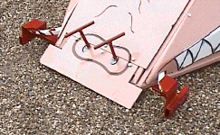 The Hog's front flipper clamp in place