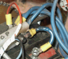 Burnt out wiring from the battery, and melted support bracket