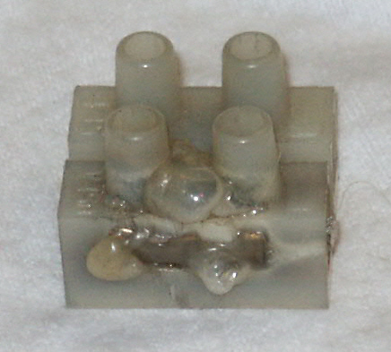 Melted motor connector