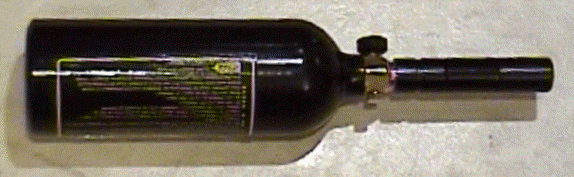 Paint ball bottle with regulator on top