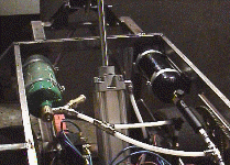 The main CO2 reservoir on the right, and the buffer bottle on the left