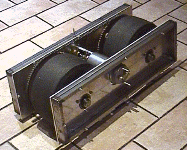 The whole double wheel assembly in the axle brackets